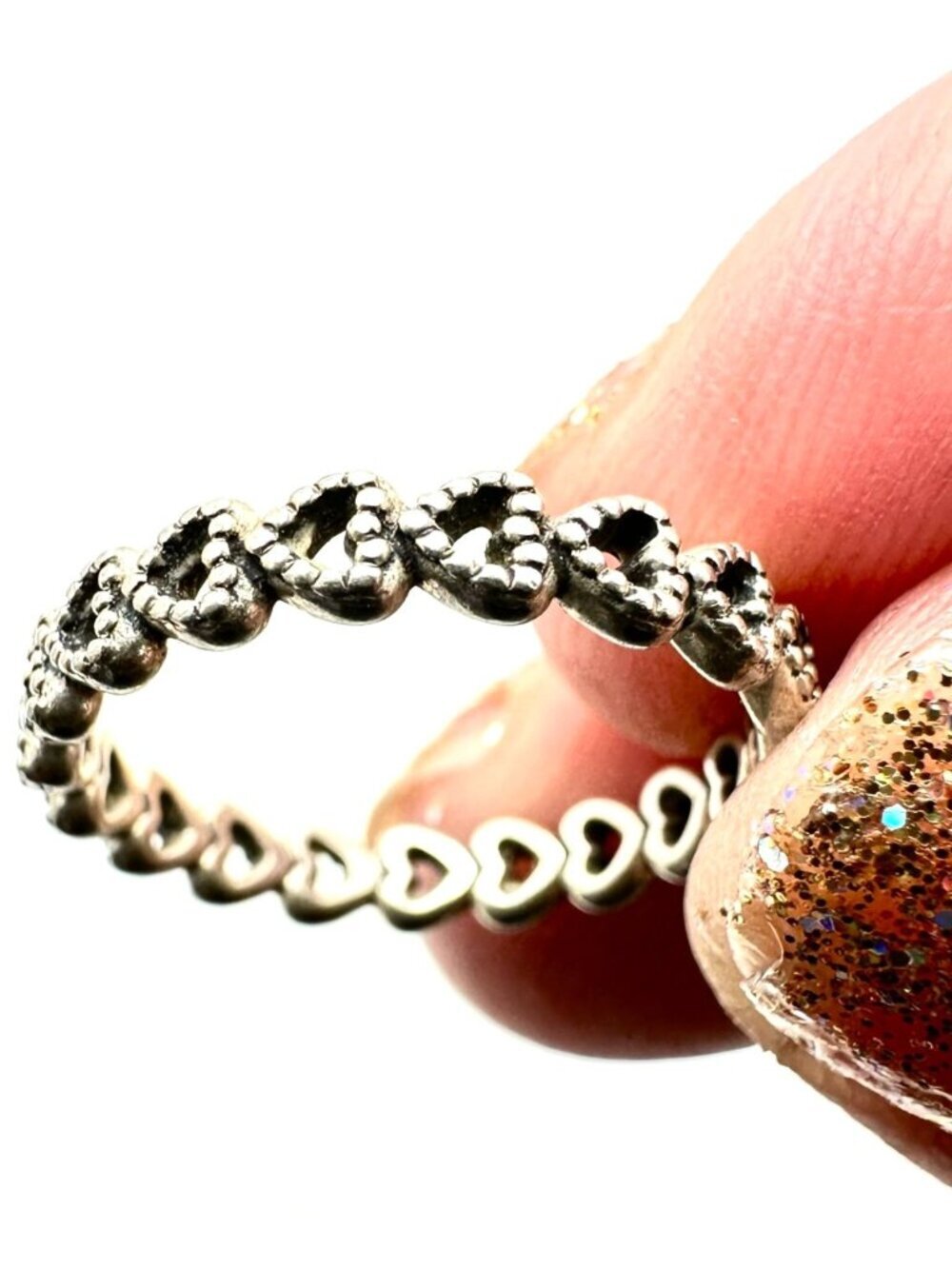 Pandora Band of Hearts Ring Sterling Silver Size 5.25